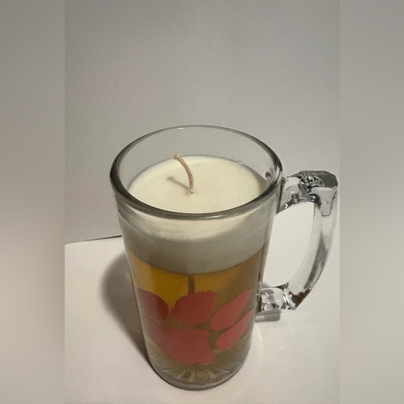 Clemson Glass Beer Mug Candle - Picture 2 of 3